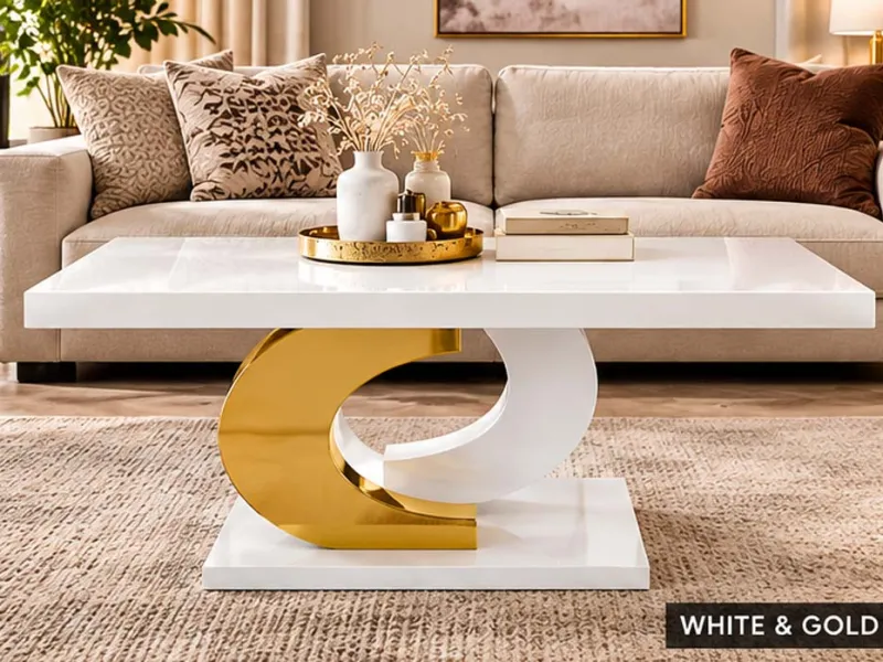 CLUB CC – Handmade Luxury High-Gloss Coffee Table in white at Balkan Furniture, Fraser MI
