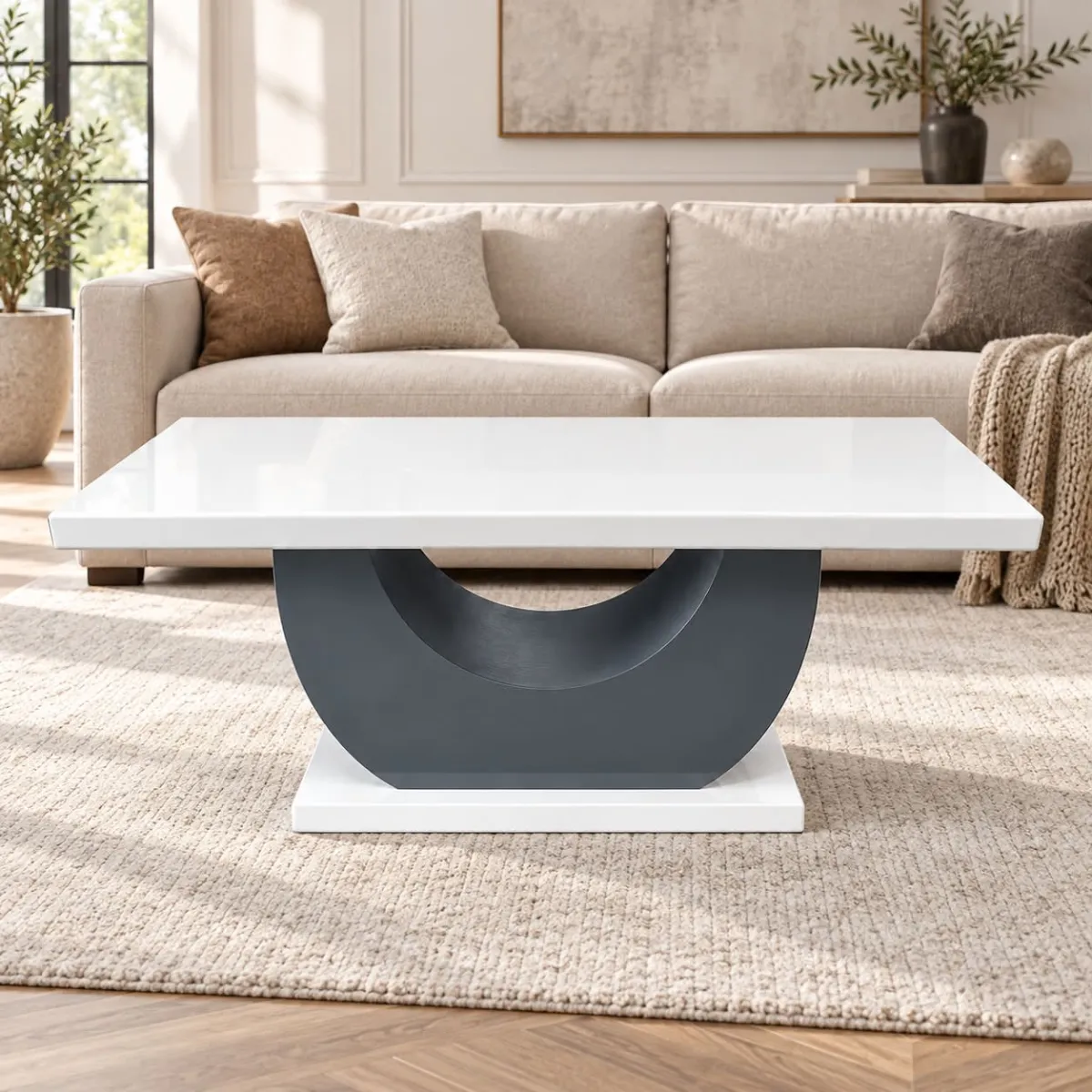 CLUB U TABLE (Coffee Table) in White – view 6 at Balkan Furniture, Fraser MI