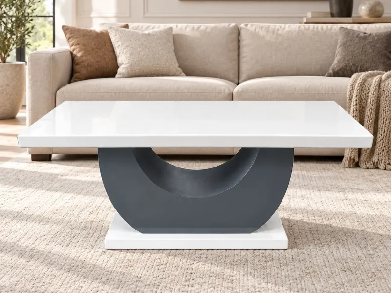 CLUB U TABLE (Coffee Table) in White – view 6 at Balkan Furniture, Fraser MI