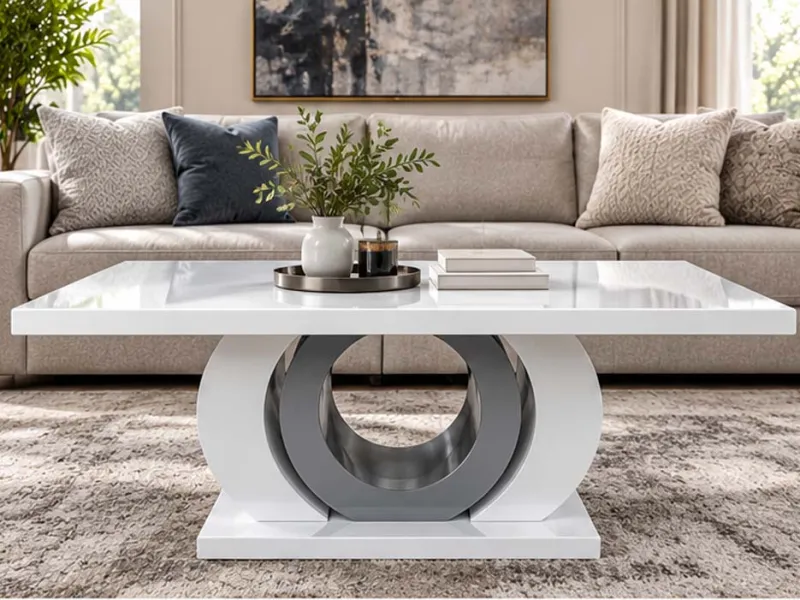 HALF MON CLUB TABLE – Handmade Luxury High-Gloss Coffee Table in gold at Balkan Furniture, Fraser MI