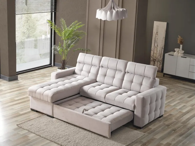 LIZBON L CORNER – Modern Sleeper Sectional Sofa in Dark Gray at Balkan Furniture, Fraser MI