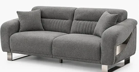 NAPOLI Luxury Living Room Set – 3+2+1 | GREY in soft gray at Balkan Furniture, Fraser MI