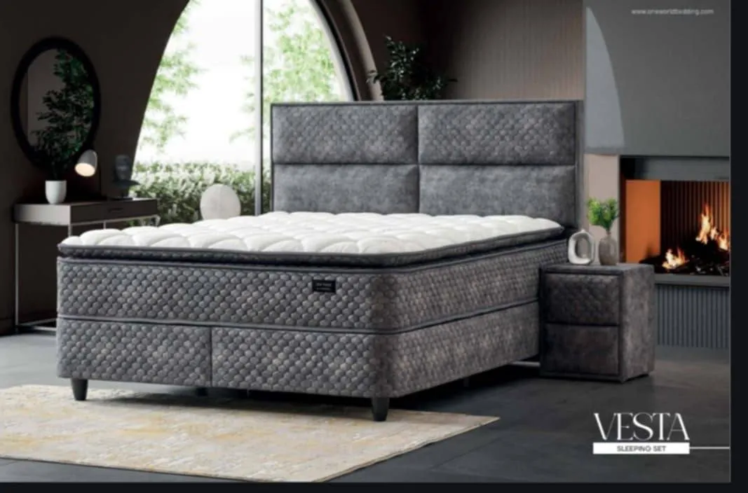 VESTA – Luxury Upholstered Storage Bed in dark gray at Balkan Furniture, Fraser MI
