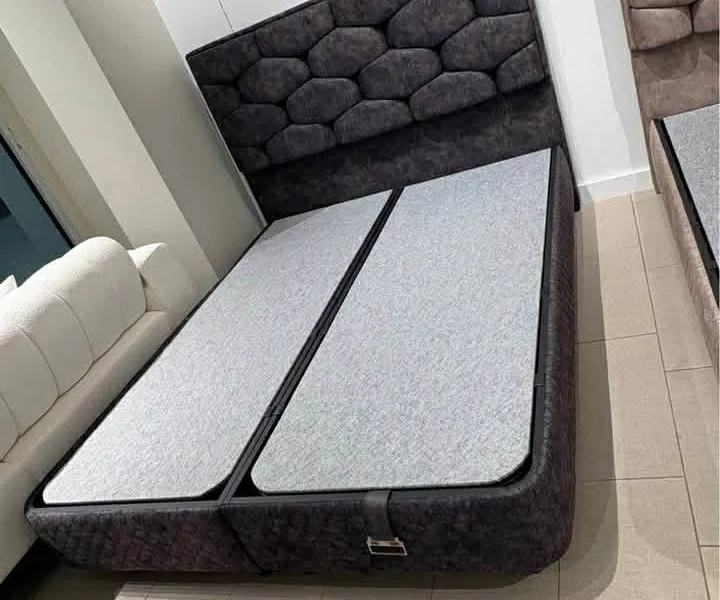 VESTA ROYAL – Luxury Upholstered Storage Bed in dark gray at Balkan Furniture, Fraser MI